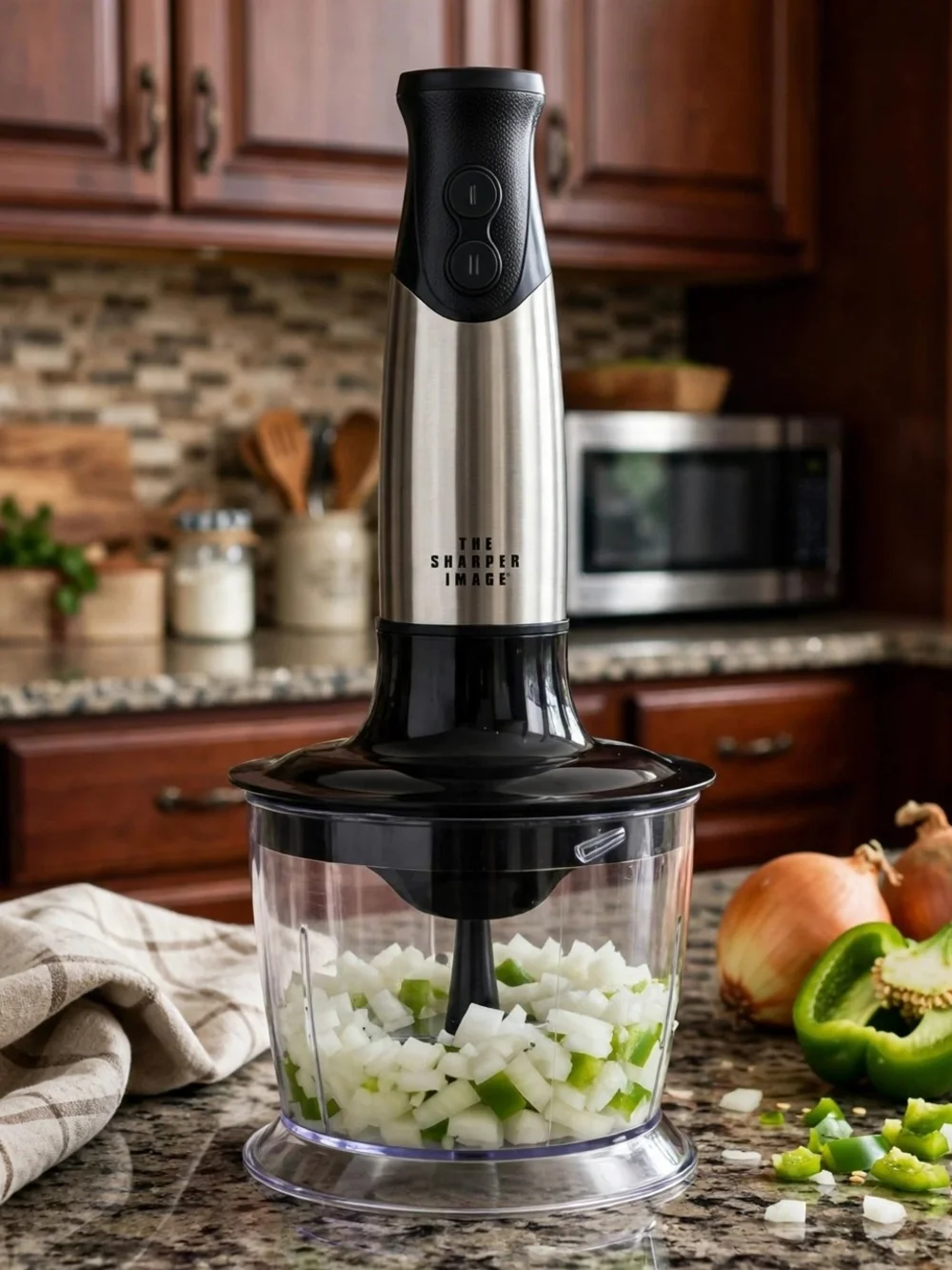 The Sharper Image 8-Piece Stainless Steel Immersion Hand Blender Set 200W NIB